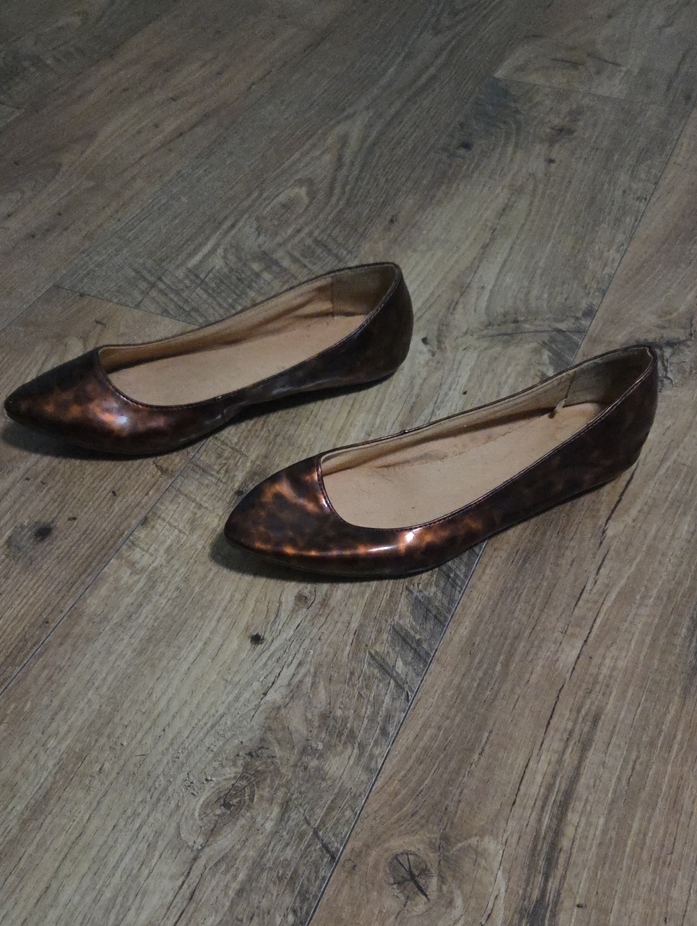 Old Navy | Pointed Toe Ballet Flats in Tortoiseshell Patent